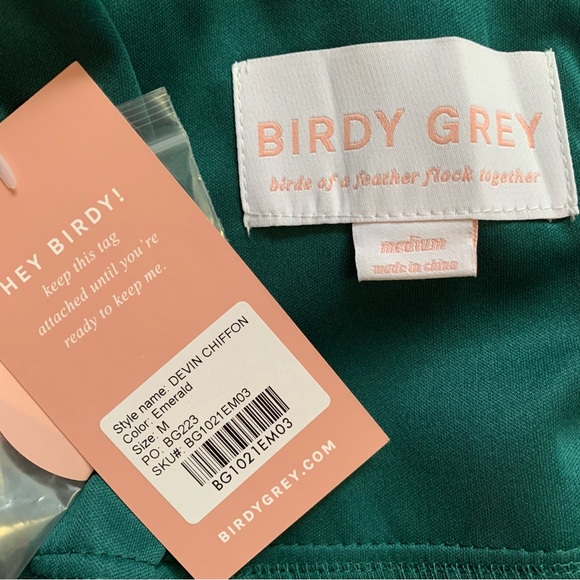 Birdy Grey Emerald Green Devin Chiffon Formal Dress Size Medium NWT - Picture 10 of 16